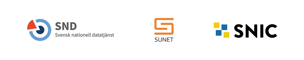 Logotyper för SND, SUNET och SNIC