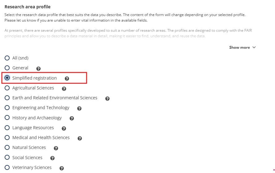 Simplified registration