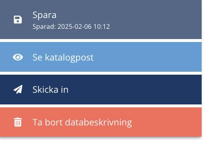 Skärmbild på knappen för att skicka in ett dataset i DORIS