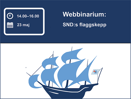 ​Grafisk illustration med datum, tid och flaggskepp.