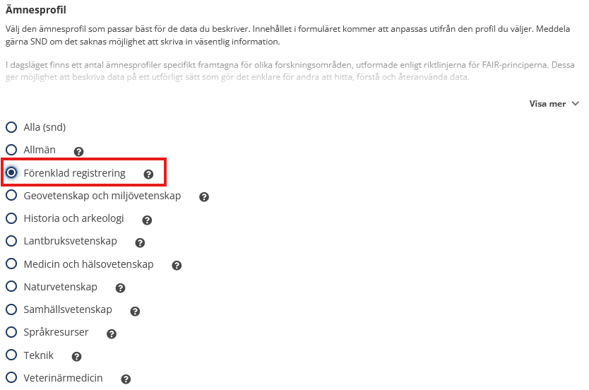 Förenklad registrering
